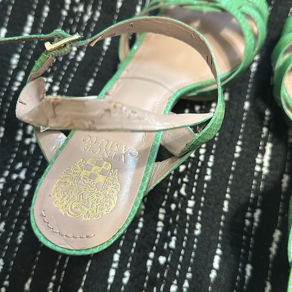 Vince Camuto platform sandal heel teal color - Picture 5 of 8